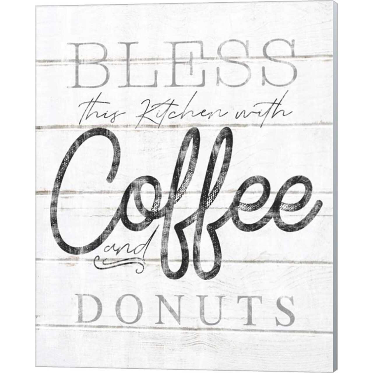 Bless This Kitchen With Coffee and Donuts by Sheena Pike Art And Illustration 16" x 20" Canvas Wall Art